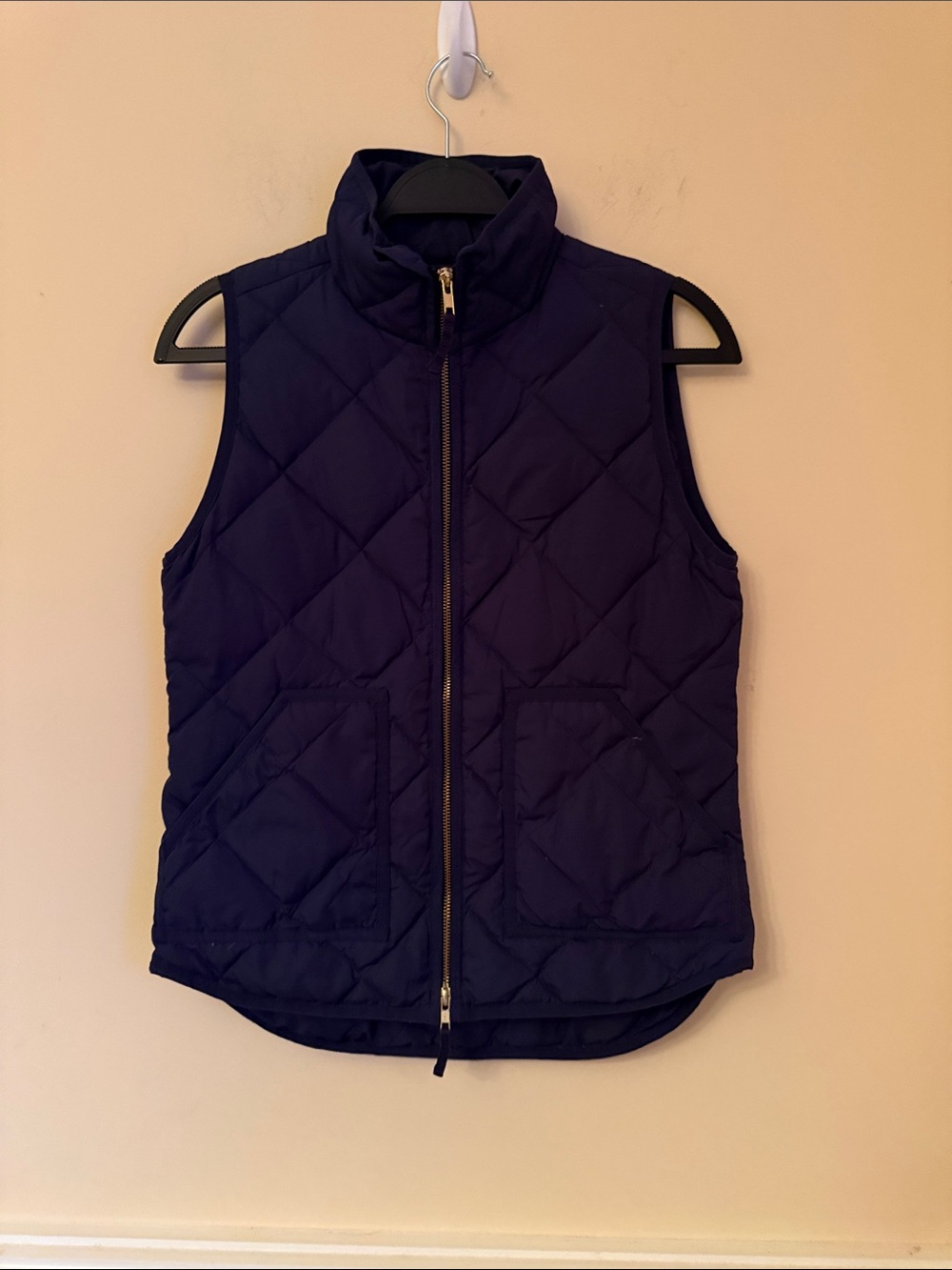 J. Crew Quilted Navy Sleeveless Puffer Vest Sz xs
